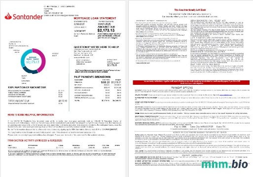 Hiszpania Santander Bank wyciąg z kredytu hipotecznego w formatach Word i PDF 1-2